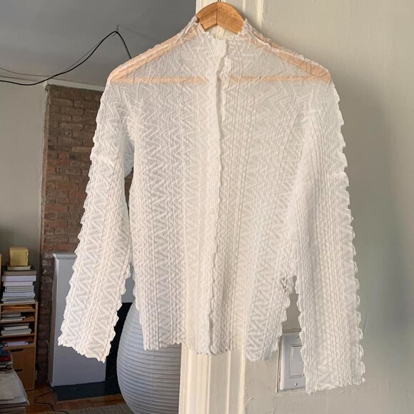 Issey Miyake Fete Chiffon Button Top - Picture 4 of 8